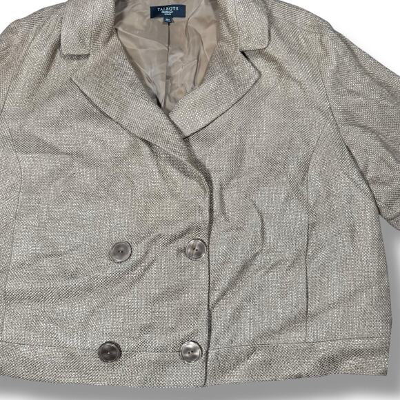 Talbots Women’s Plus Size Tweed Blazer 18W Brown Tan Beige NWOT Workwear - Picture 3 of 7